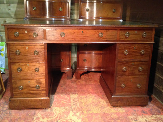 Antique Mahogany Pedestal Desk / Antique Writing Desk