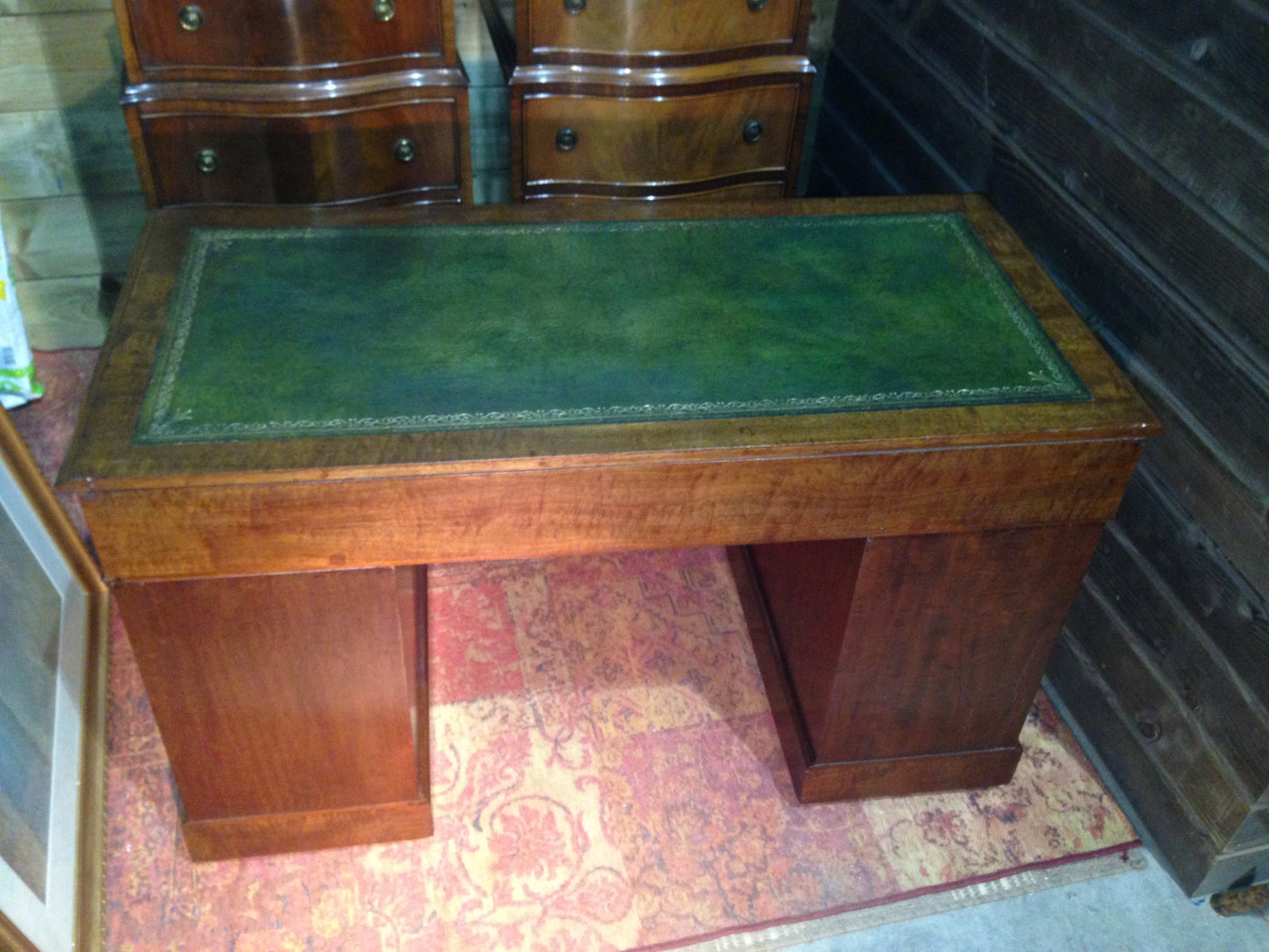 Antique Mahogany Pedestal Desk / Antique Writing Desk