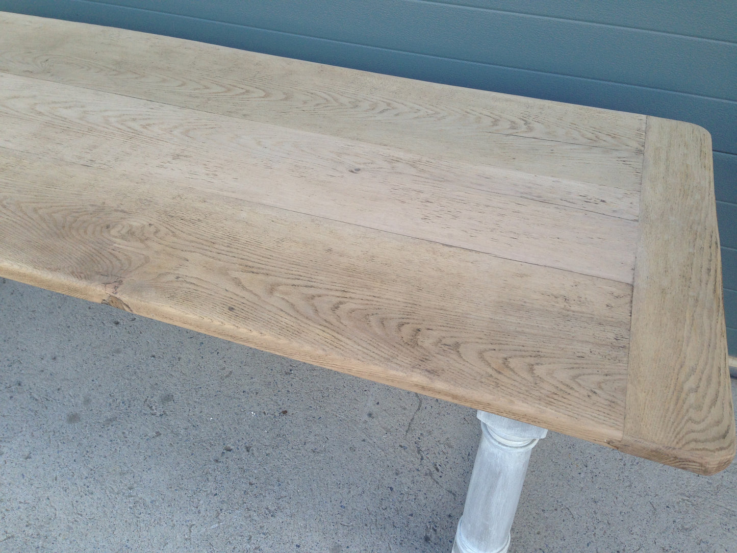 207.....Stunning Vintage Large Oak Top Dining Table / Scrub Top Farmhouse Table ( SOLD )