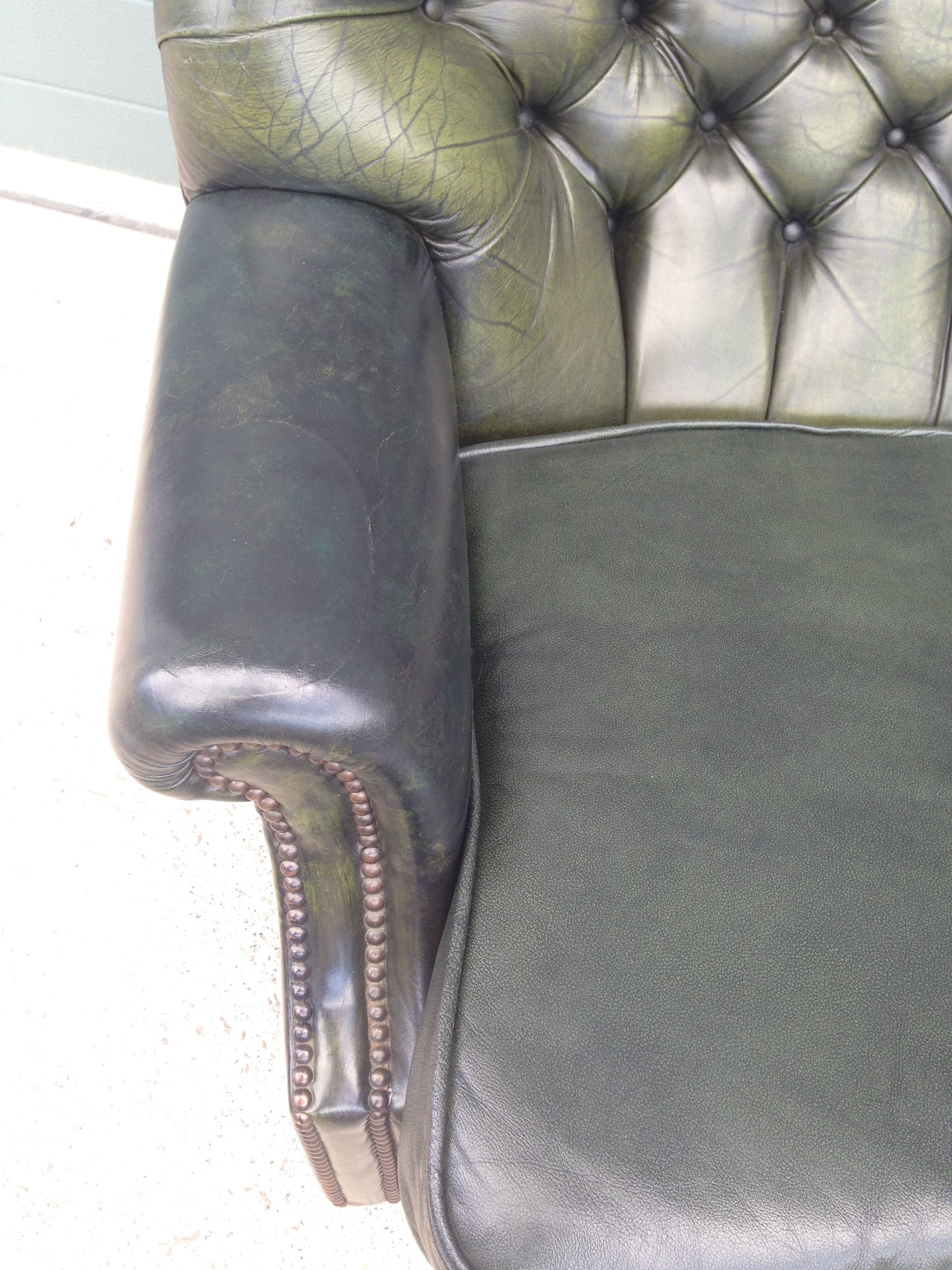 Handsome Curved Two Seat Chesterfield Leather Sofa ( SOLD )