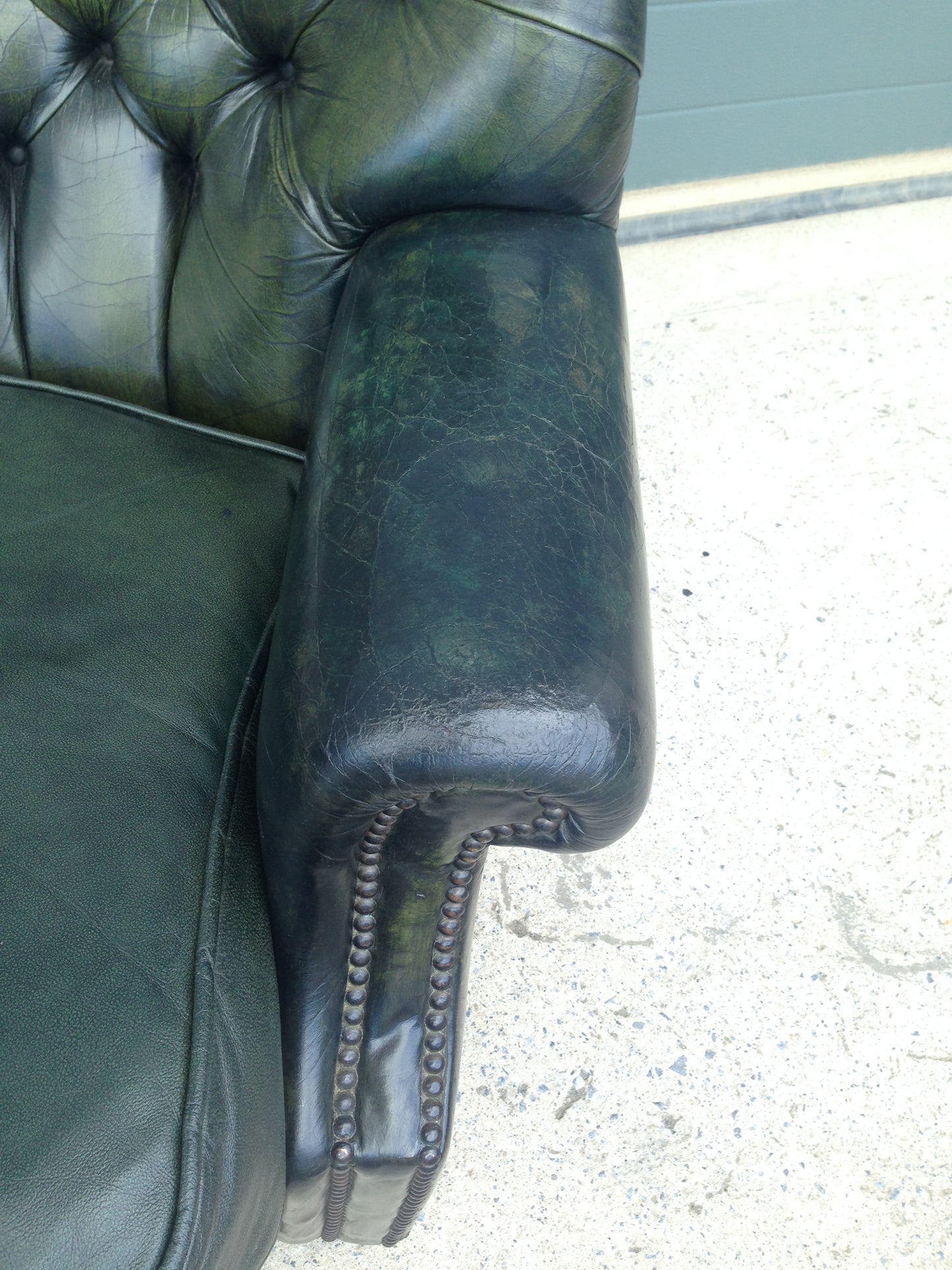 Handsome Curved Two Seat Chesterfield Leather Sofa ( SOLD )