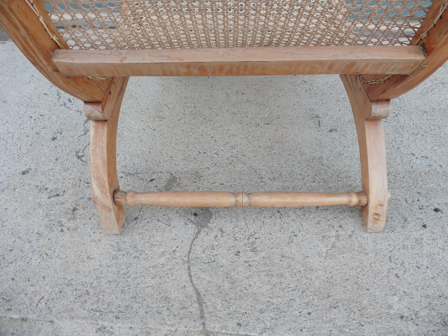 407.....Lovely Faded Vintage Plantation Chair / Caned Armchair