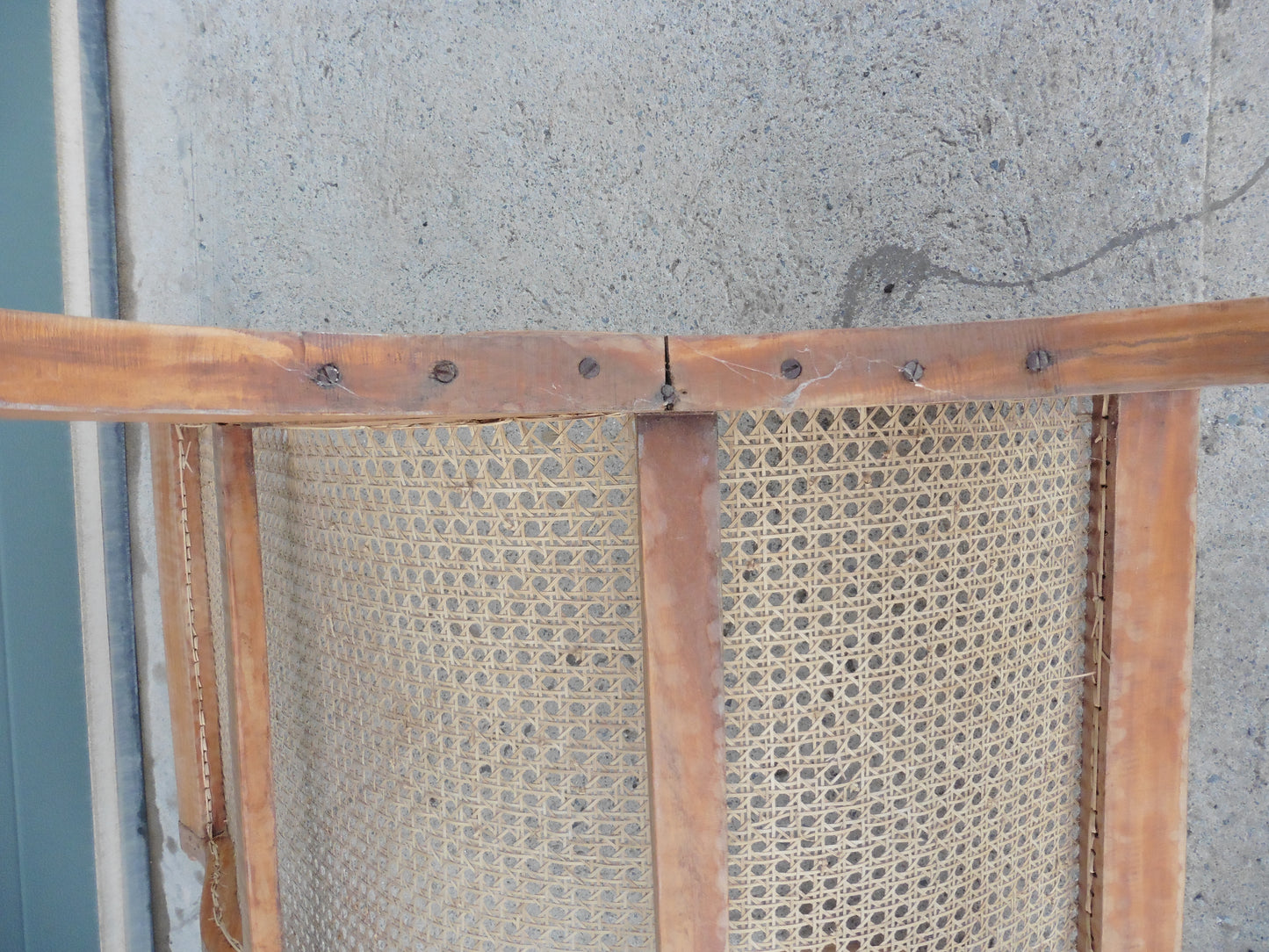 407.....Lovely Faded Vintage Plantation Chair / Caned Armchair
