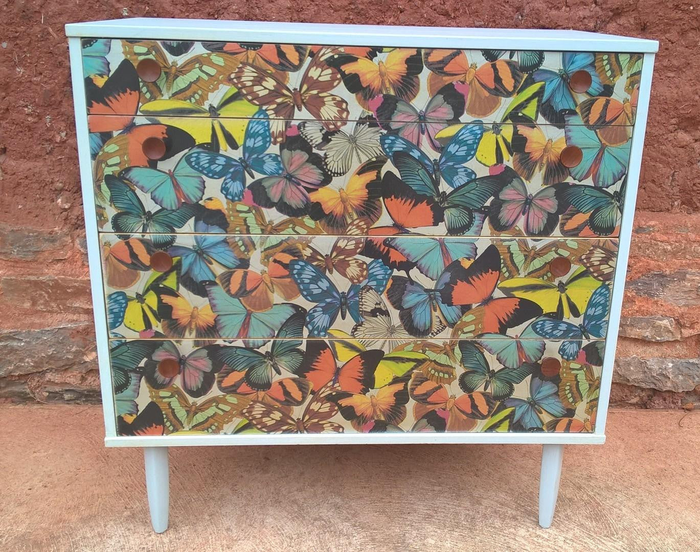 Vintage Retro Upcycled Chest Of Drawers