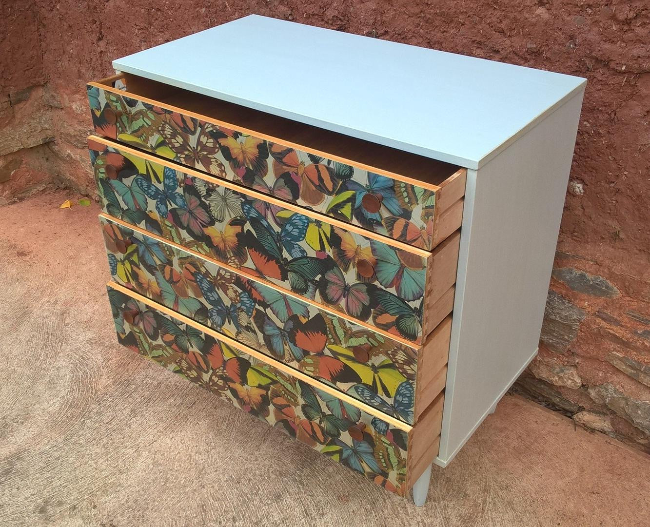 Vintage Retro Upcycled Chest Of Drawers