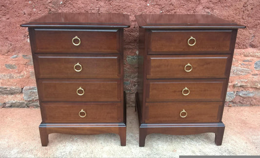 A Pair Of Vintage "Stag Minstrel" Bedside Chests