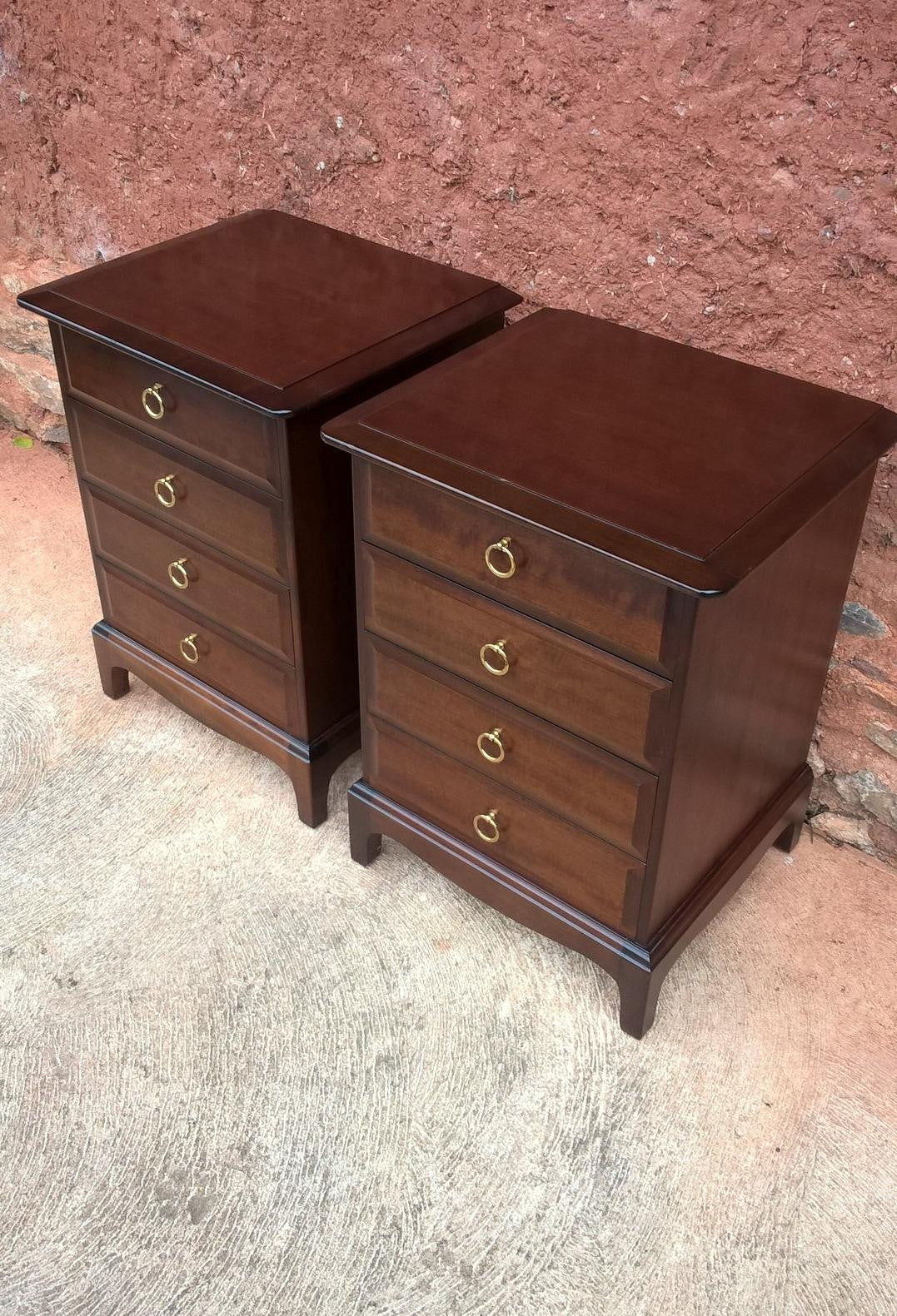 A Pair Of Vintage "Stag Minstrel" Bedside Chests