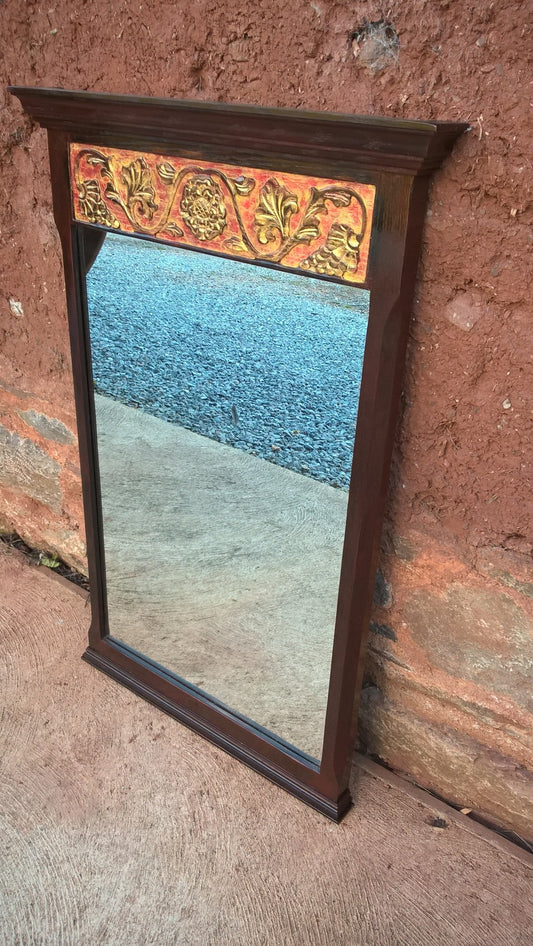 Carved Oak Mirror