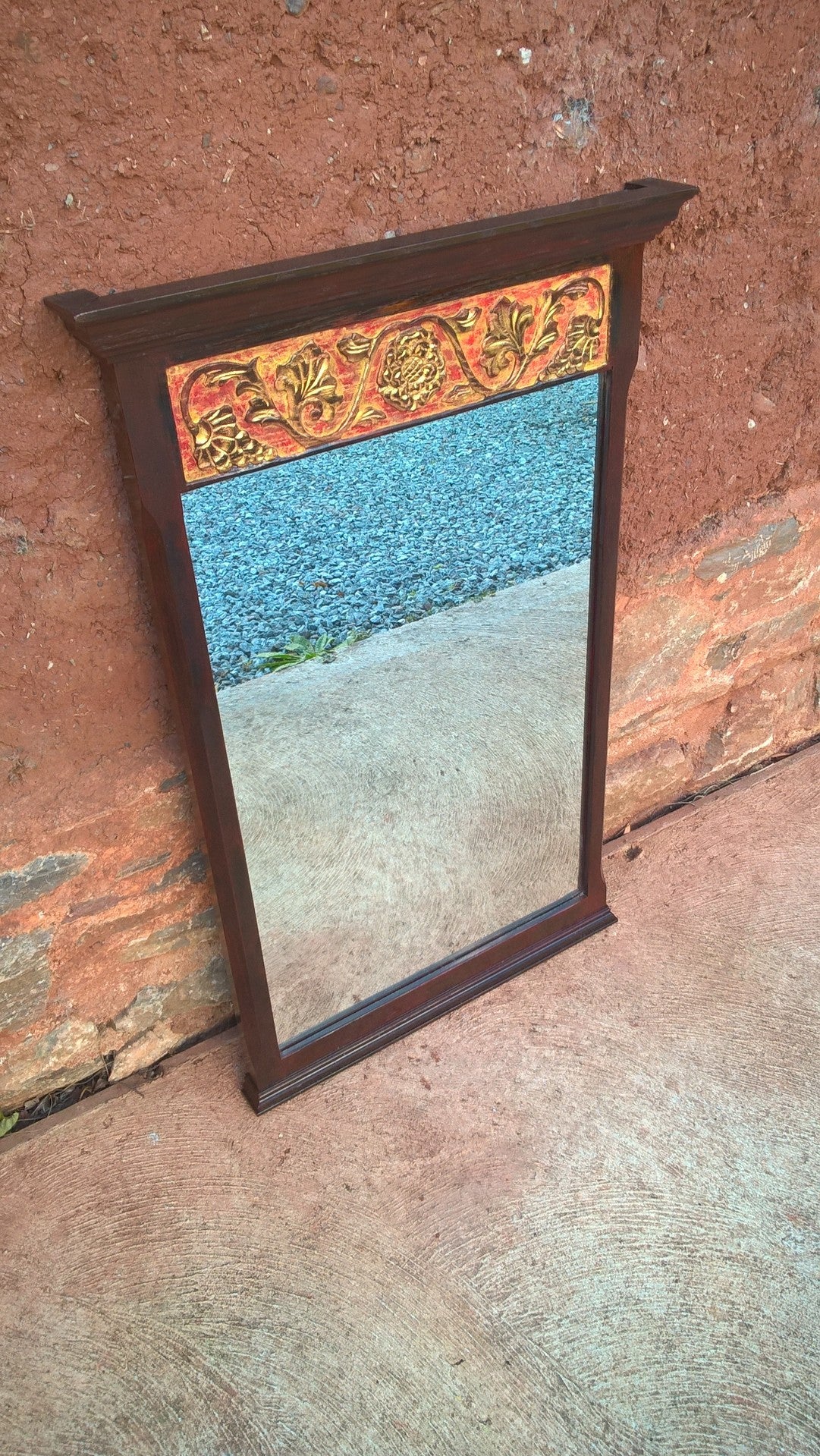 Carved Oak Mirror