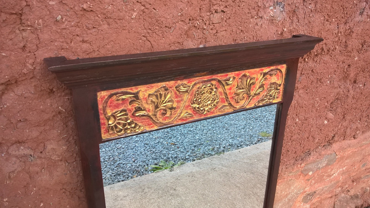 Carved Oak Mirror