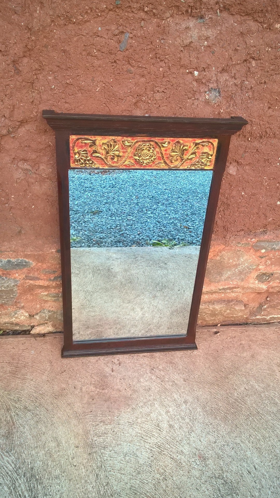 Carved Oak Mirror