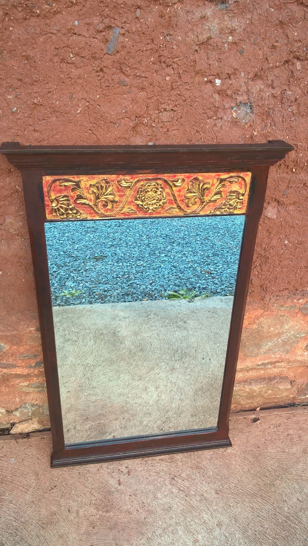 Carved Oak Mirror