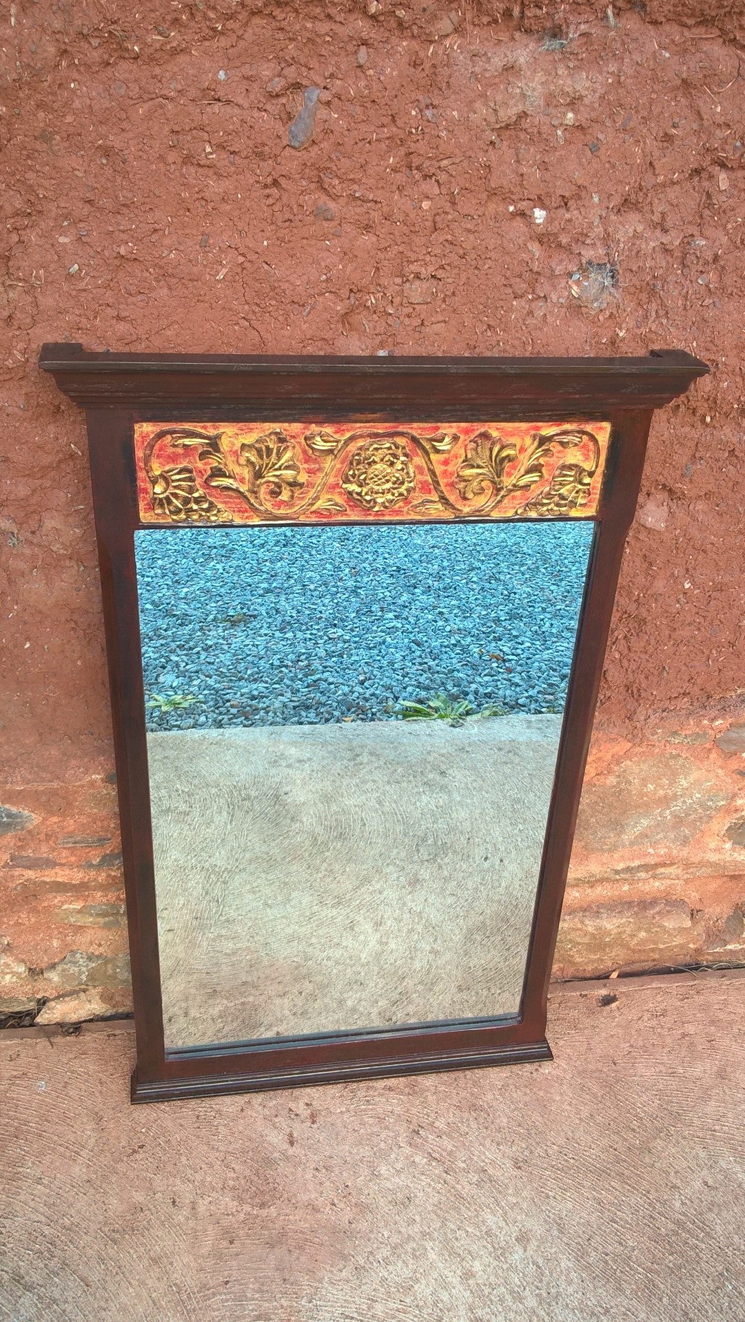 Carved Oak Mirror