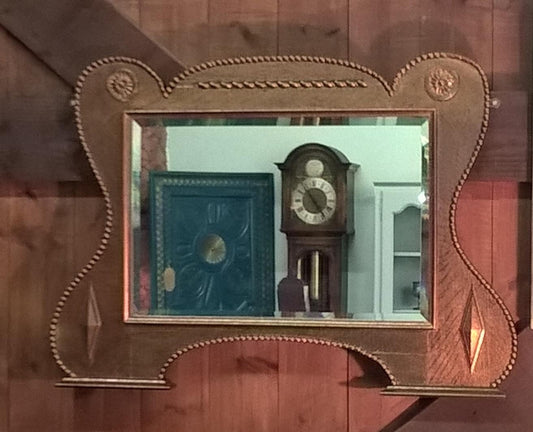 Stunning Oak Overmantel Mirror