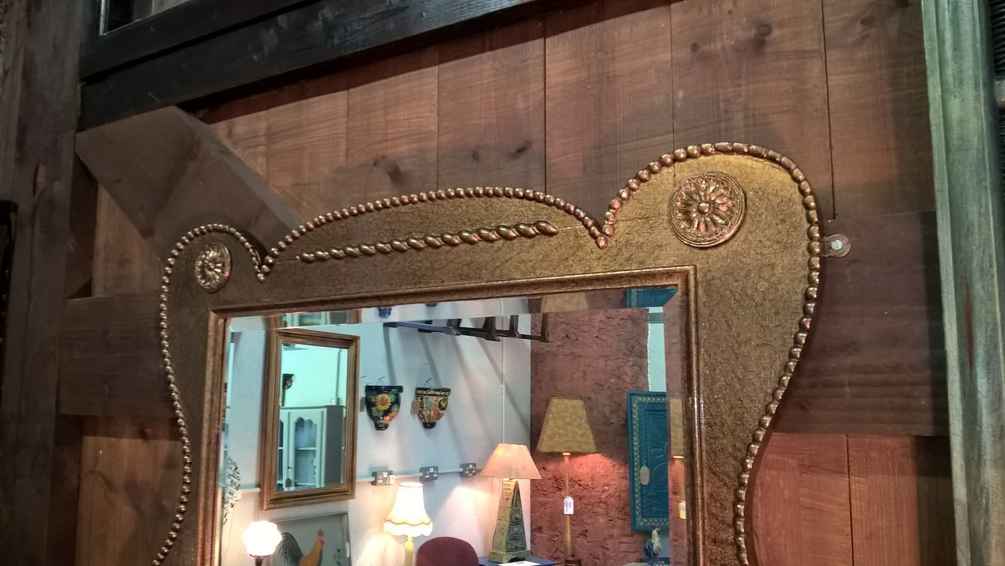 Stunning Oak Overmantel Mirror