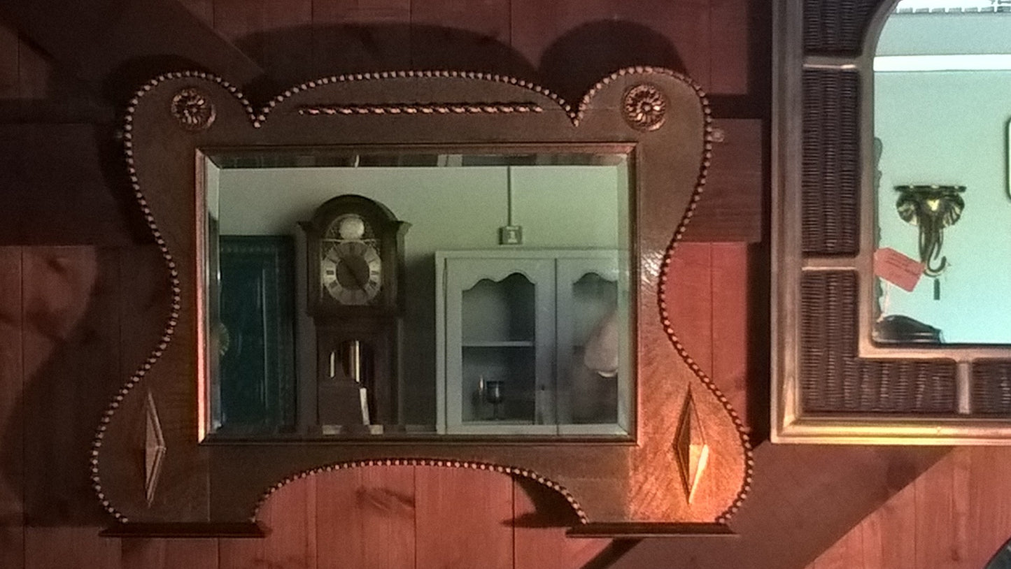 Stunning Oak Overmantel Mirror
