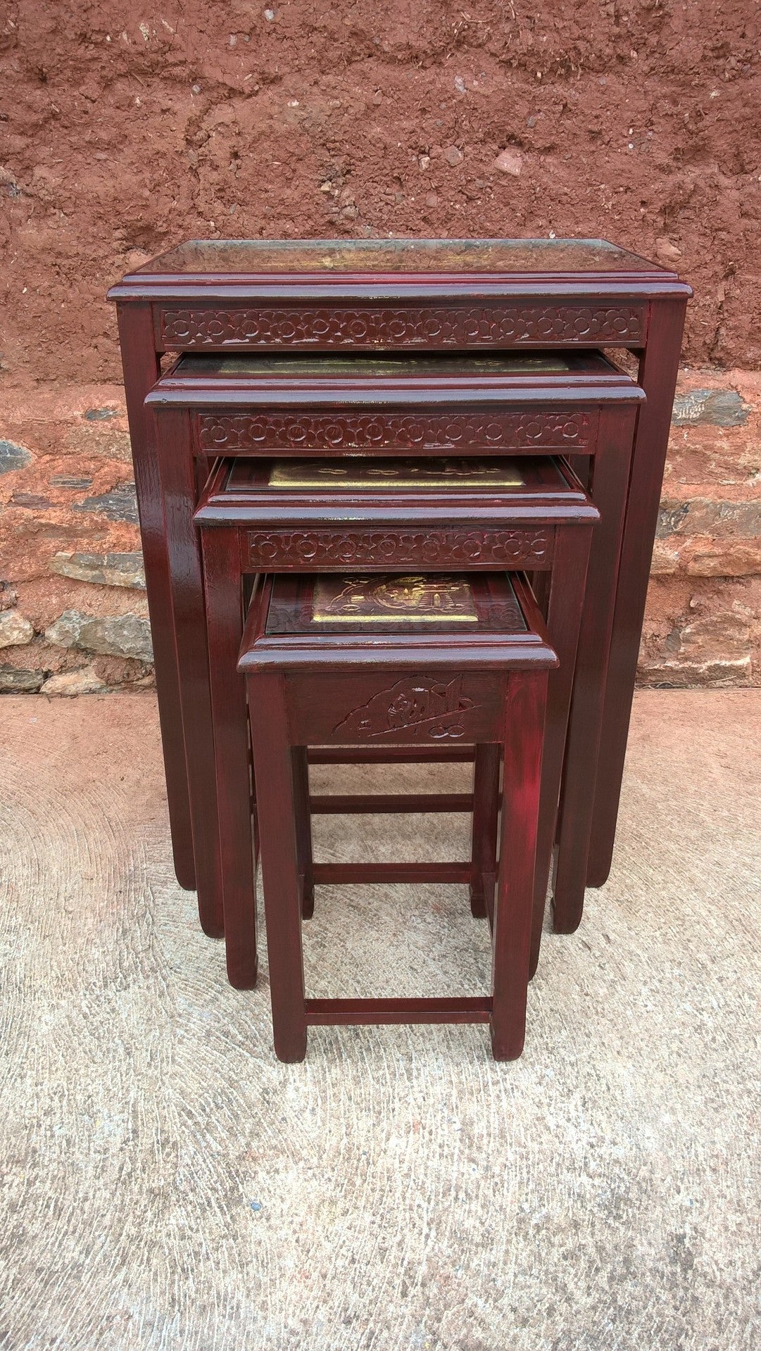 Gorgeous Oriental Nest Of 4 Tables