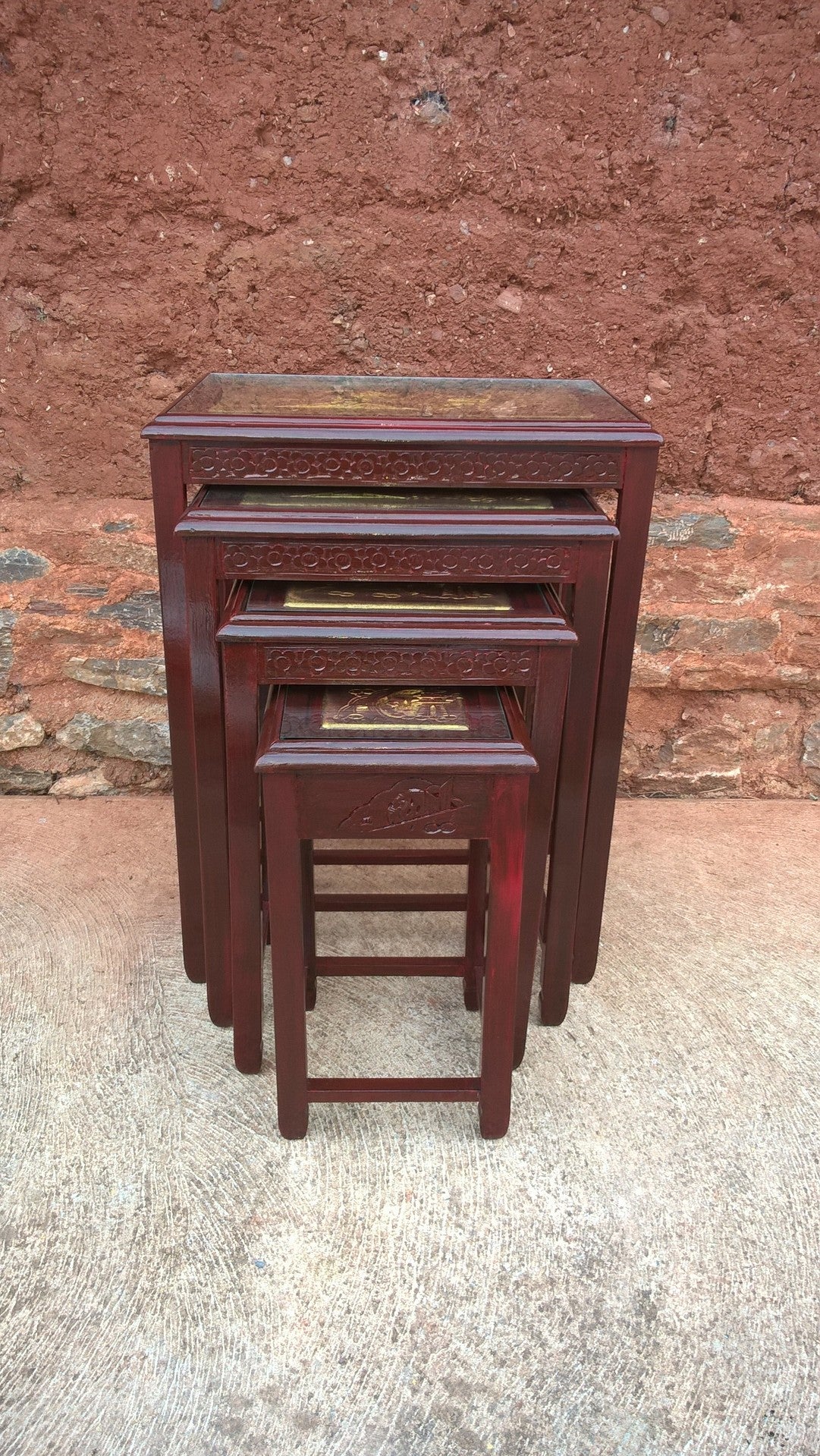 Gorgeous Oriental Nest Of 4 Tables