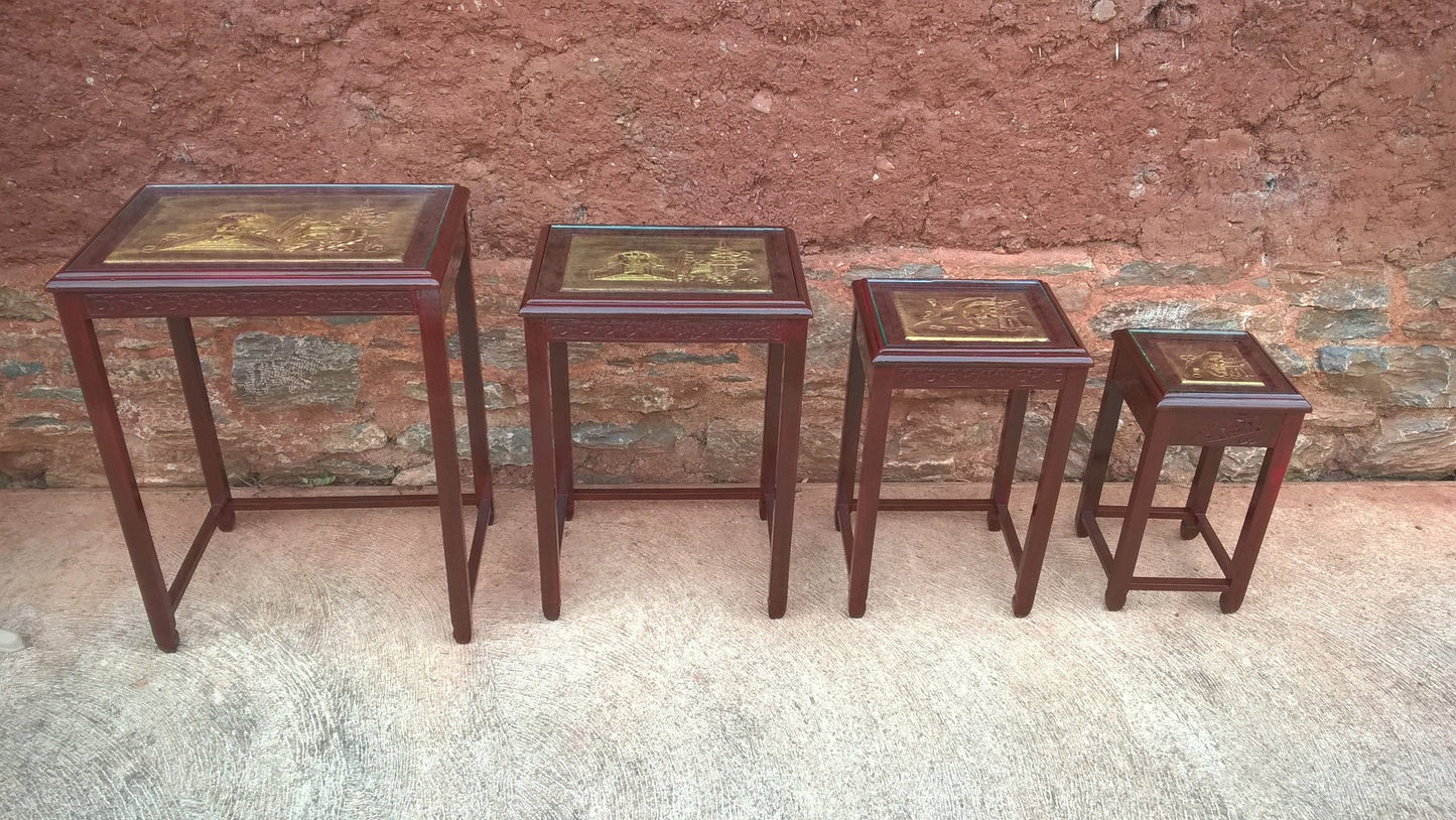 Gorgeous Oriental Nest Of 4 Tables