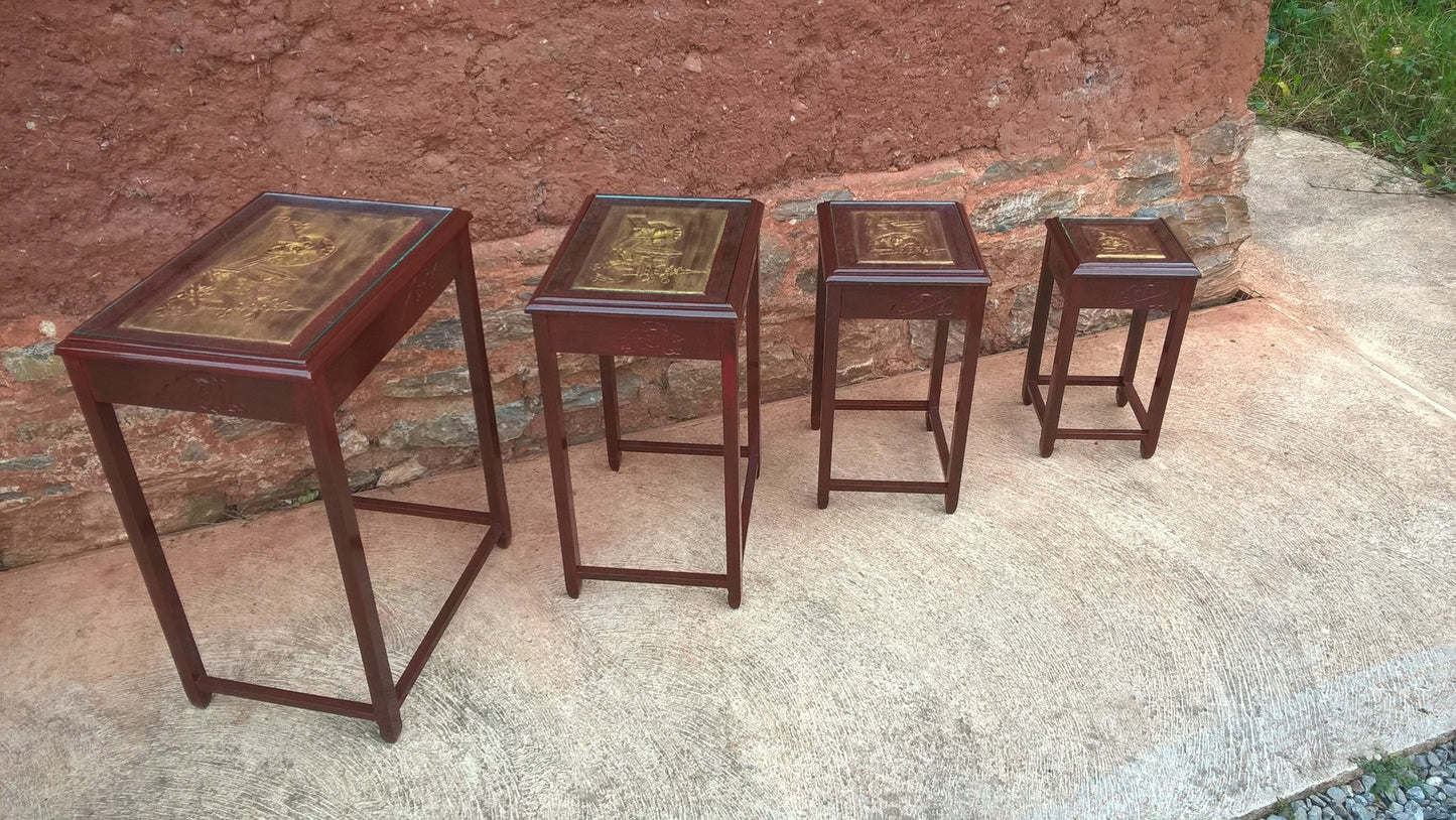 Gorgeous Oriental Nest Of 4 Tables