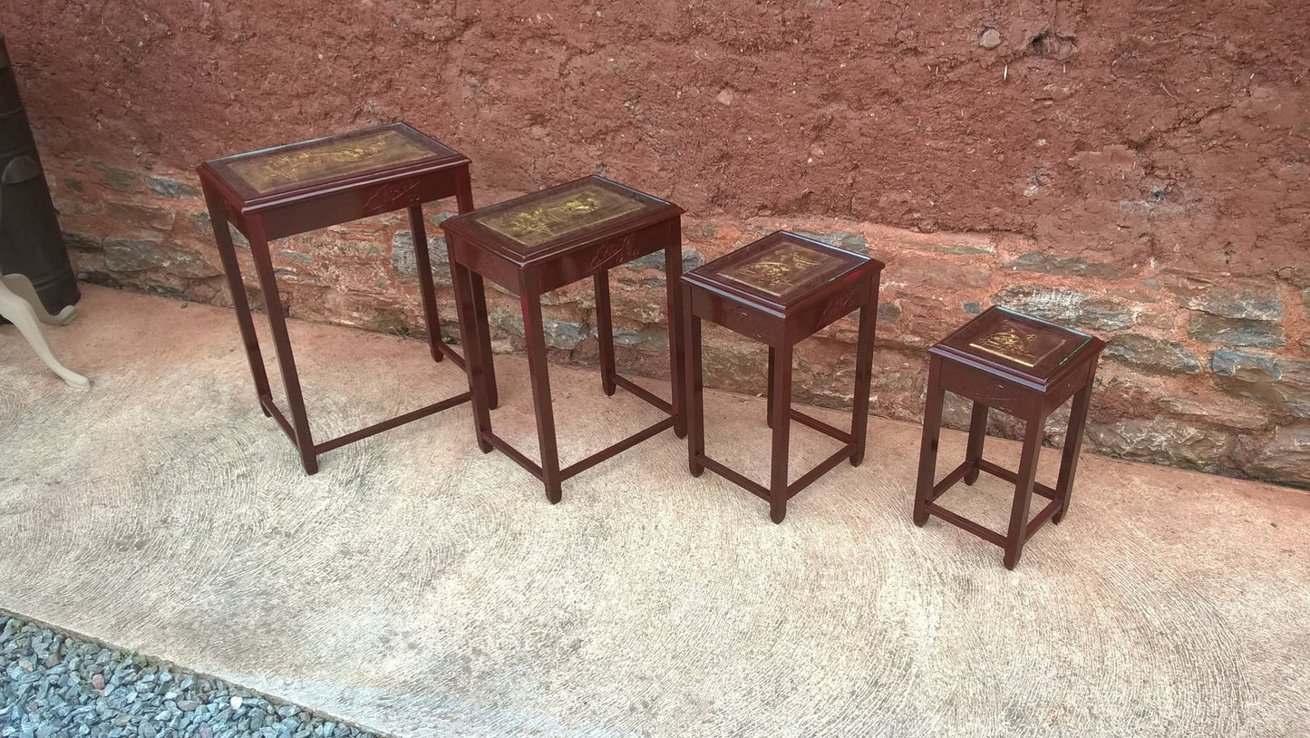 Gorgeous Oriental Nest Of 4 Tables