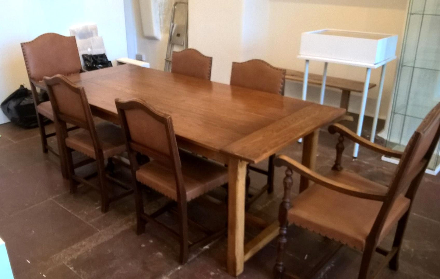 Vintage Solid Oak Refectory Table Arts And Crafts Style