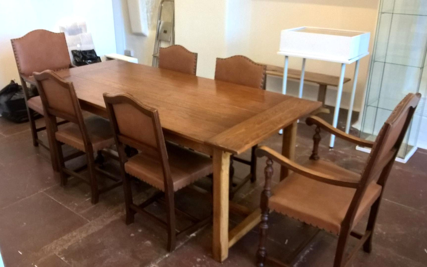 Vintage Solid Oak Refectory Table Arts And Crafts Style