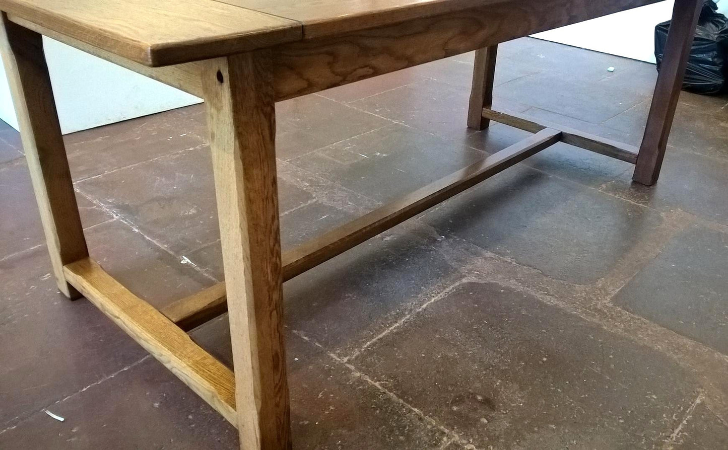 Vintage Solid Oak Refectory Table Arts And Crafts Style