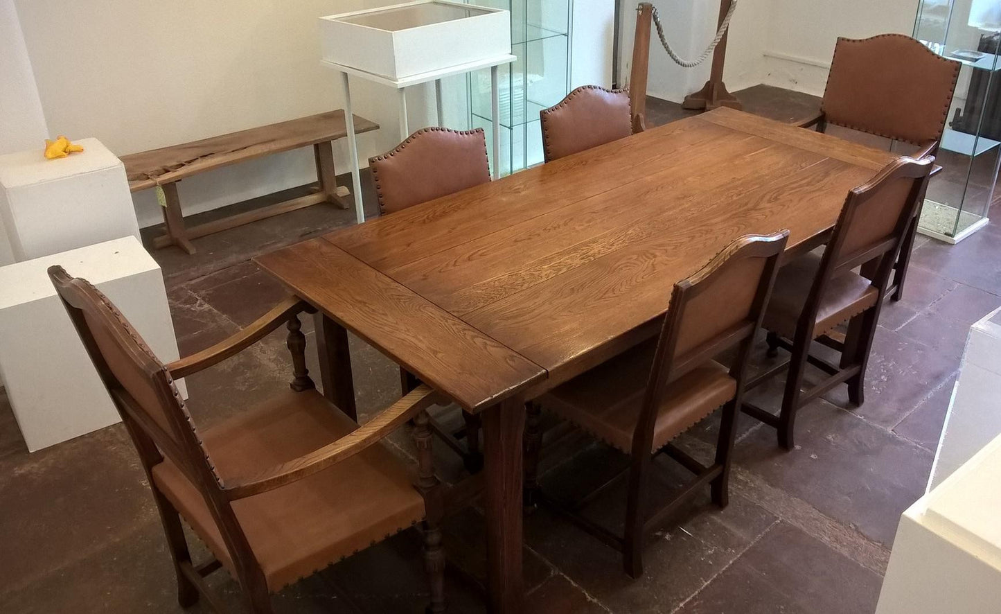 Set Of Six Vintage Oak Dining Chairs