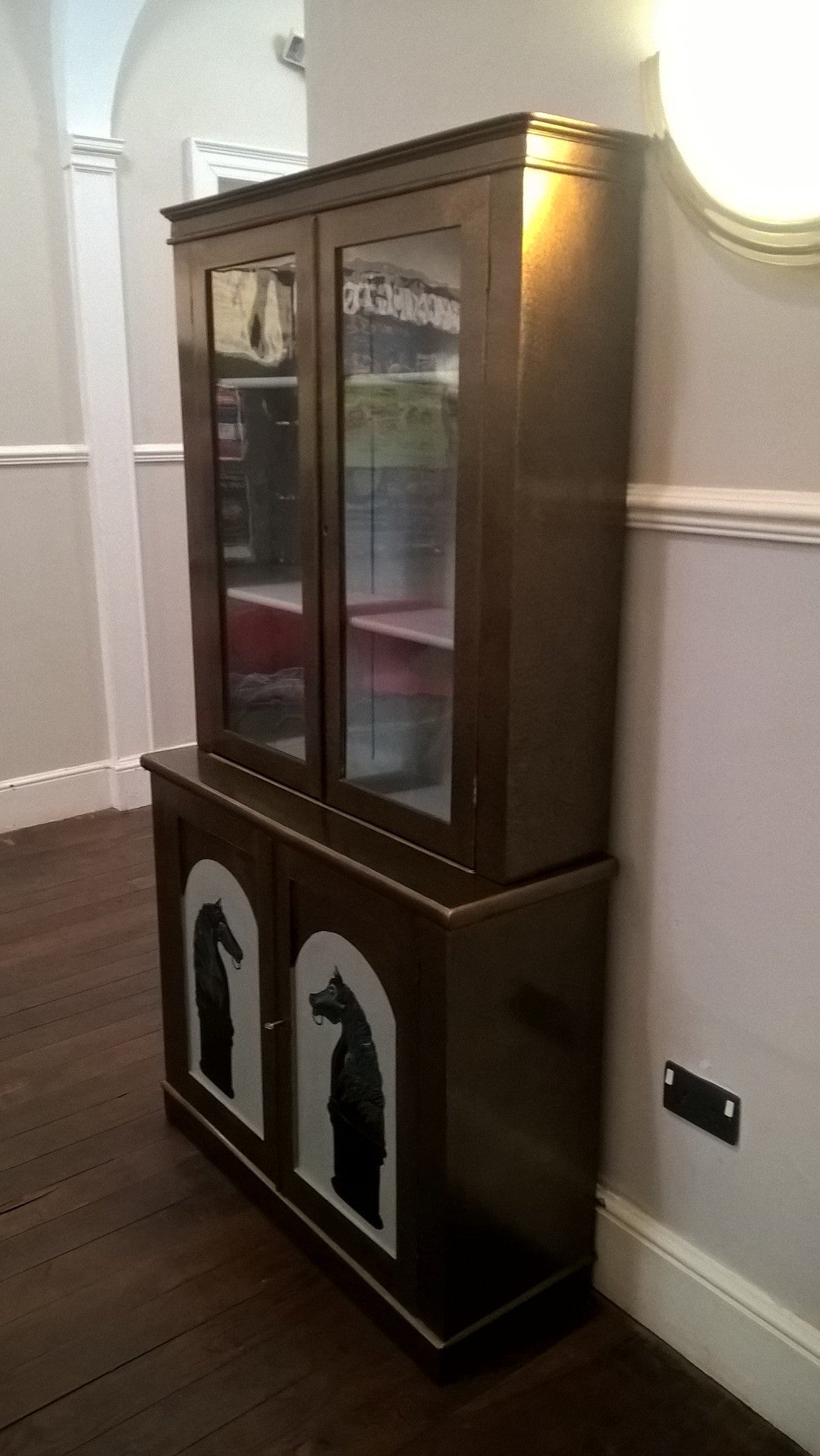Vintage Upcycled Bookcase / Glazed Dresser