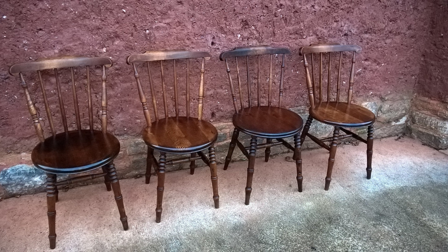 Set Of Four Antique Kitchen Chairs