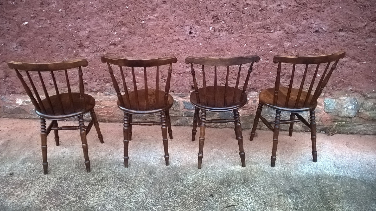 Set Of Four Antique Kitchen Chairs