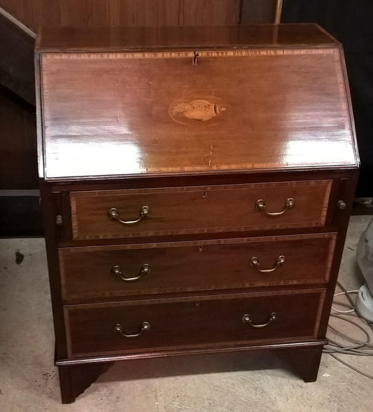 Vintage Inlaid Mahogany Bureau