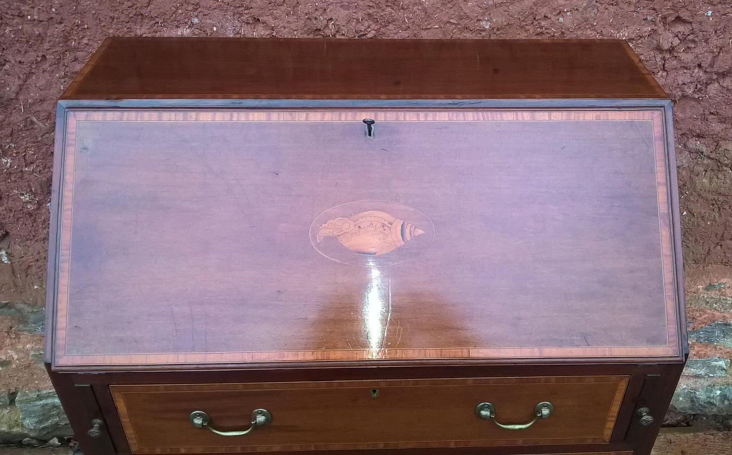 Vintage Inlaid Mahogany Bureau