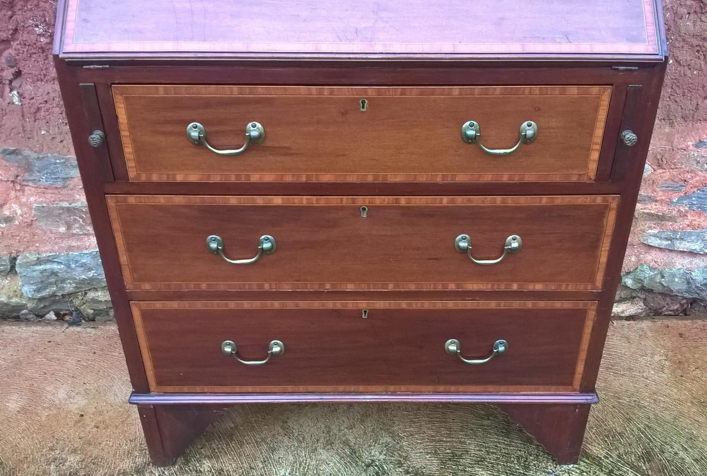Vintage Inlaid Mahogany Bureau