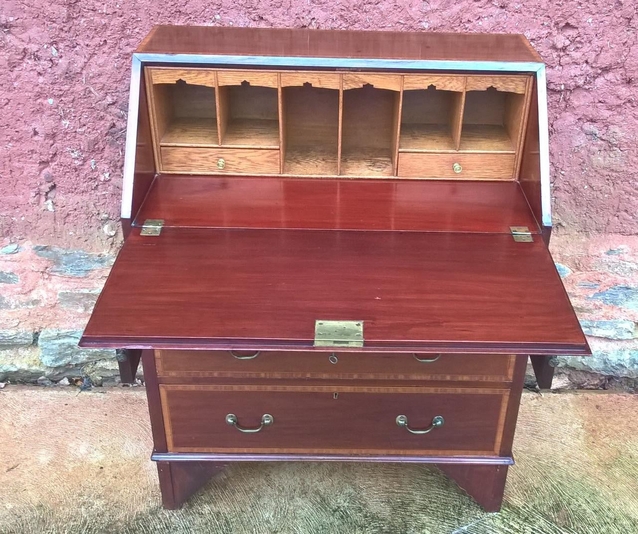 Vintage Inlaid Mahogany Bureau