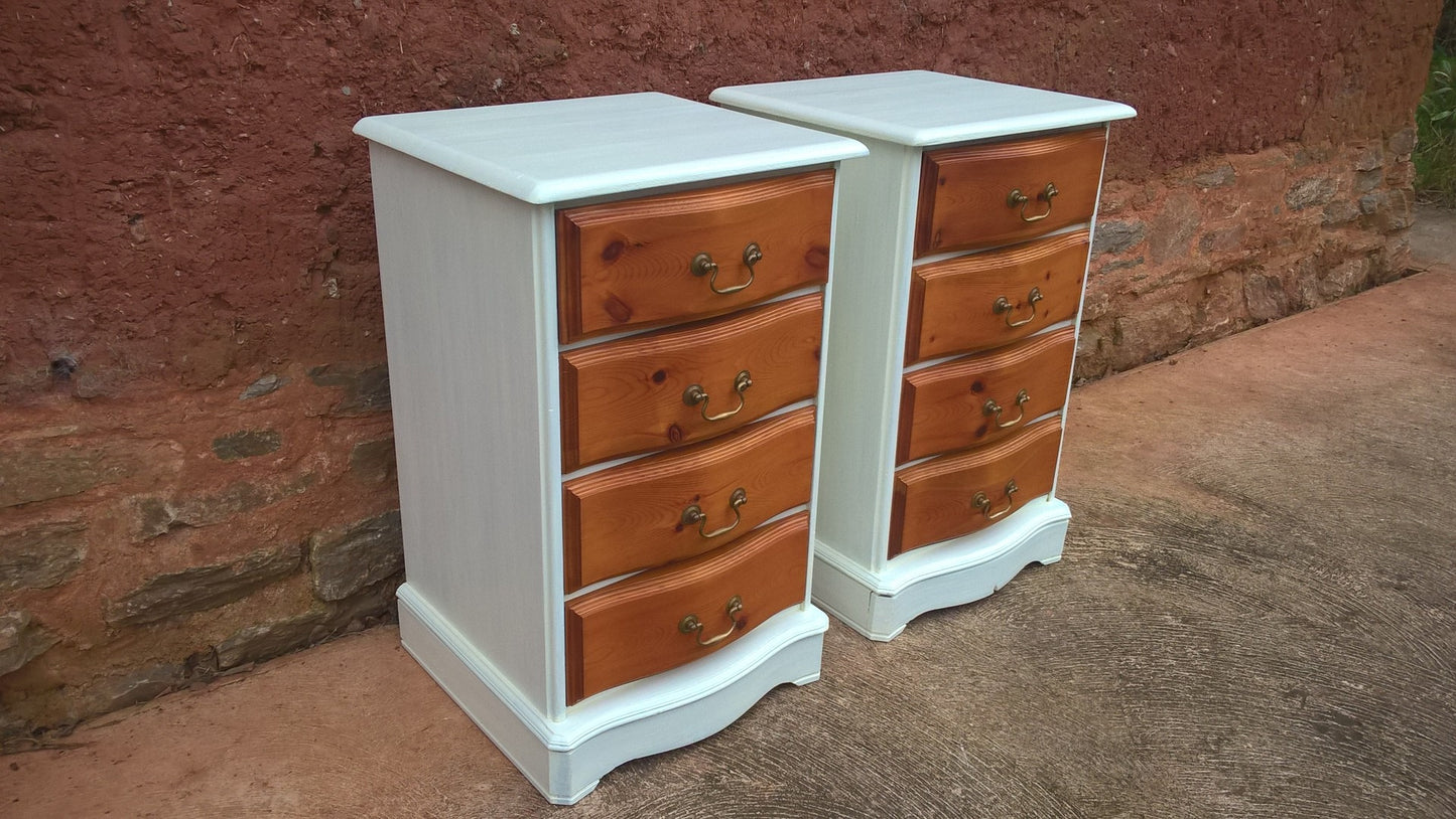 Pair Of Vintage Pine Bedside Chests / Bedside Cabinets