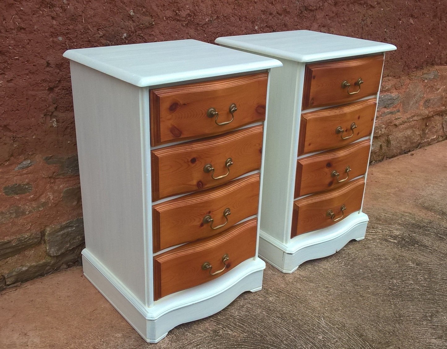 Pair Of Vintage Pine Bedside Chests / Bedside Cabinets