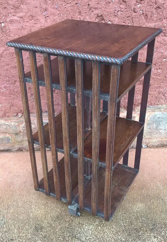 Vintage Oak Revolving Bookcase