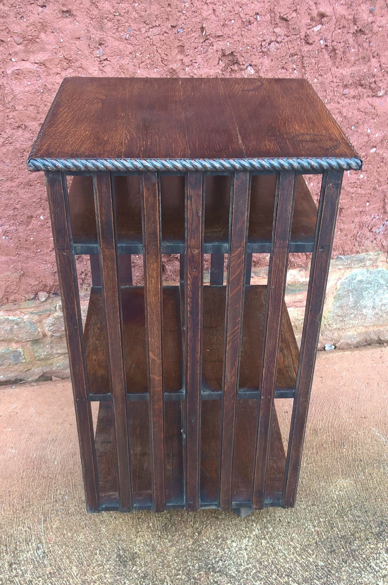 Vintage Oak Revolving Bookcase