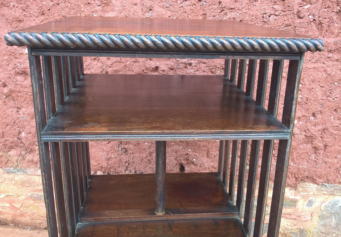 Vintage Oak Revolving Bookcase