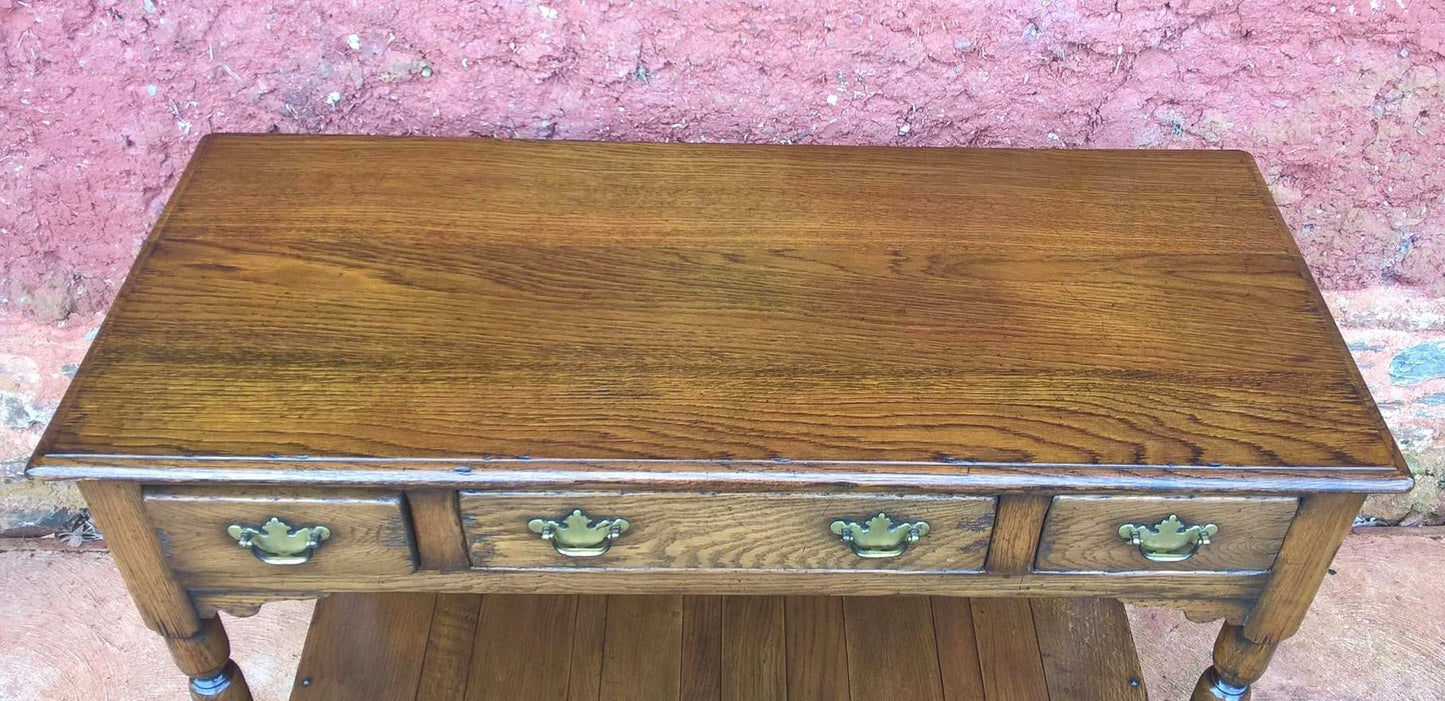 Fabulous Pair Of Vintage Solid Oak Side Tables / Serving Tables
