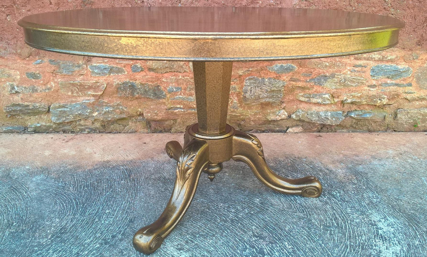 Upcycled Antique Mahogany Dining Table On Carved Tripod Base