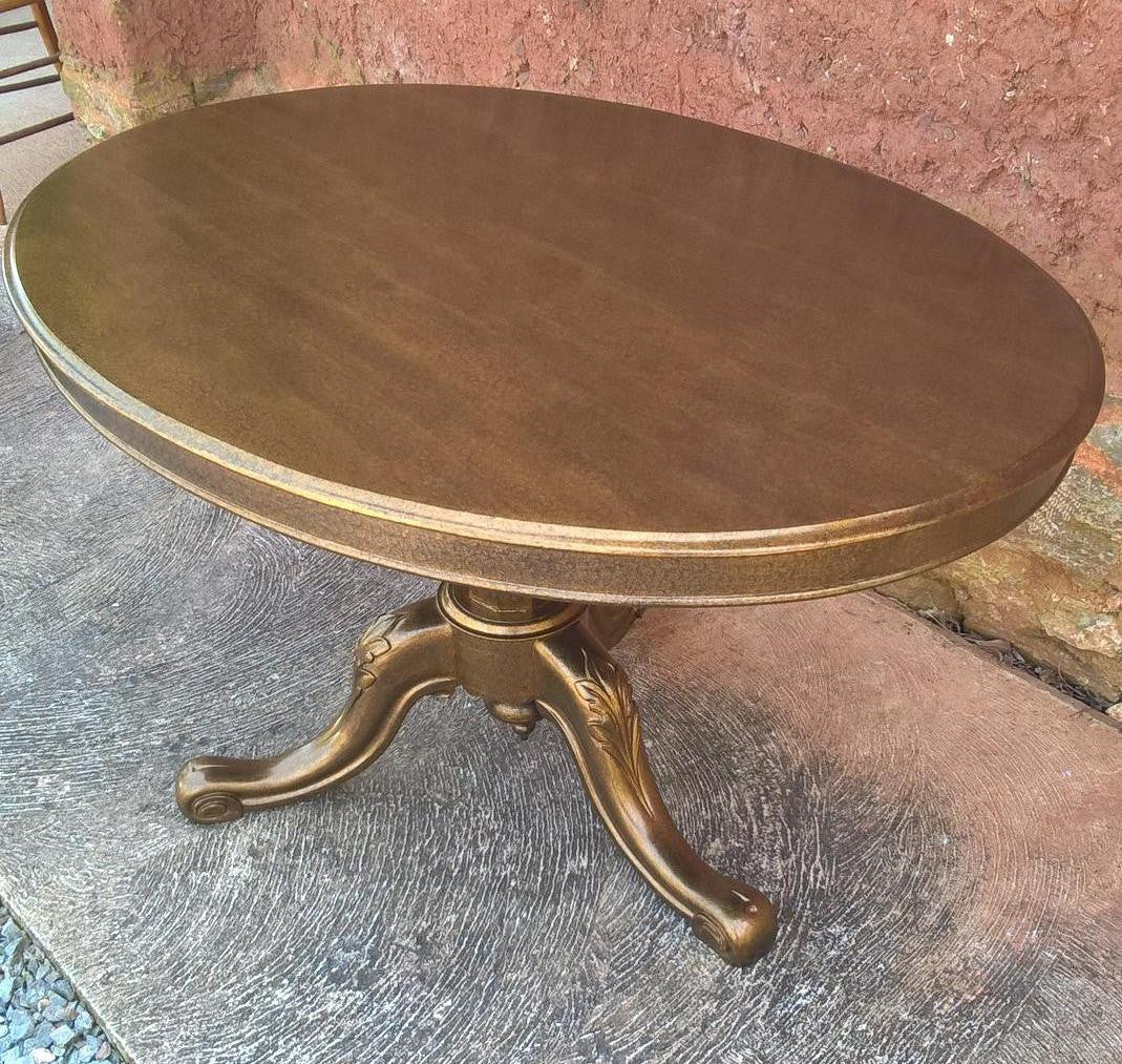 Upcycled Antique Mahogany Dining Table On Carved Tripod Base