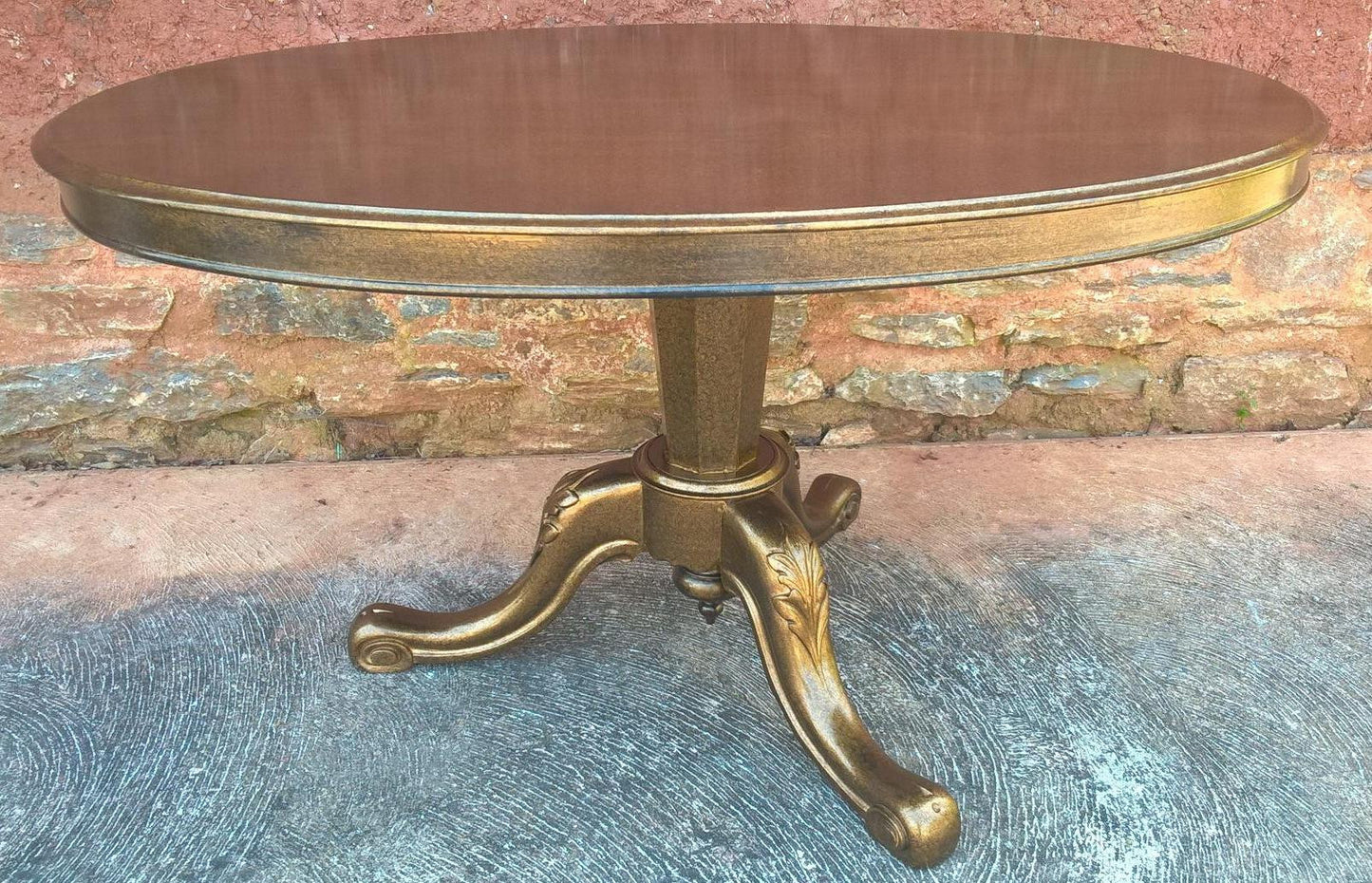 Upcycled Antique Mahogany Dining Table On Carved Tripod Base