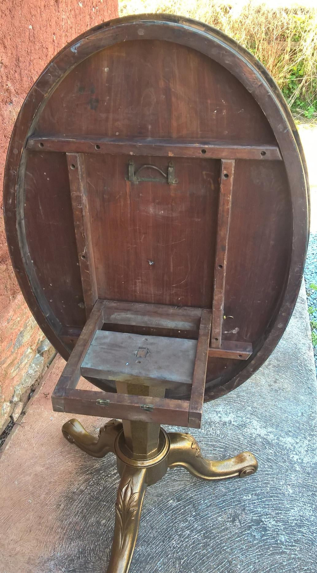 Upcycled Antique Mahogany Dining Table On Carved Tripod Base