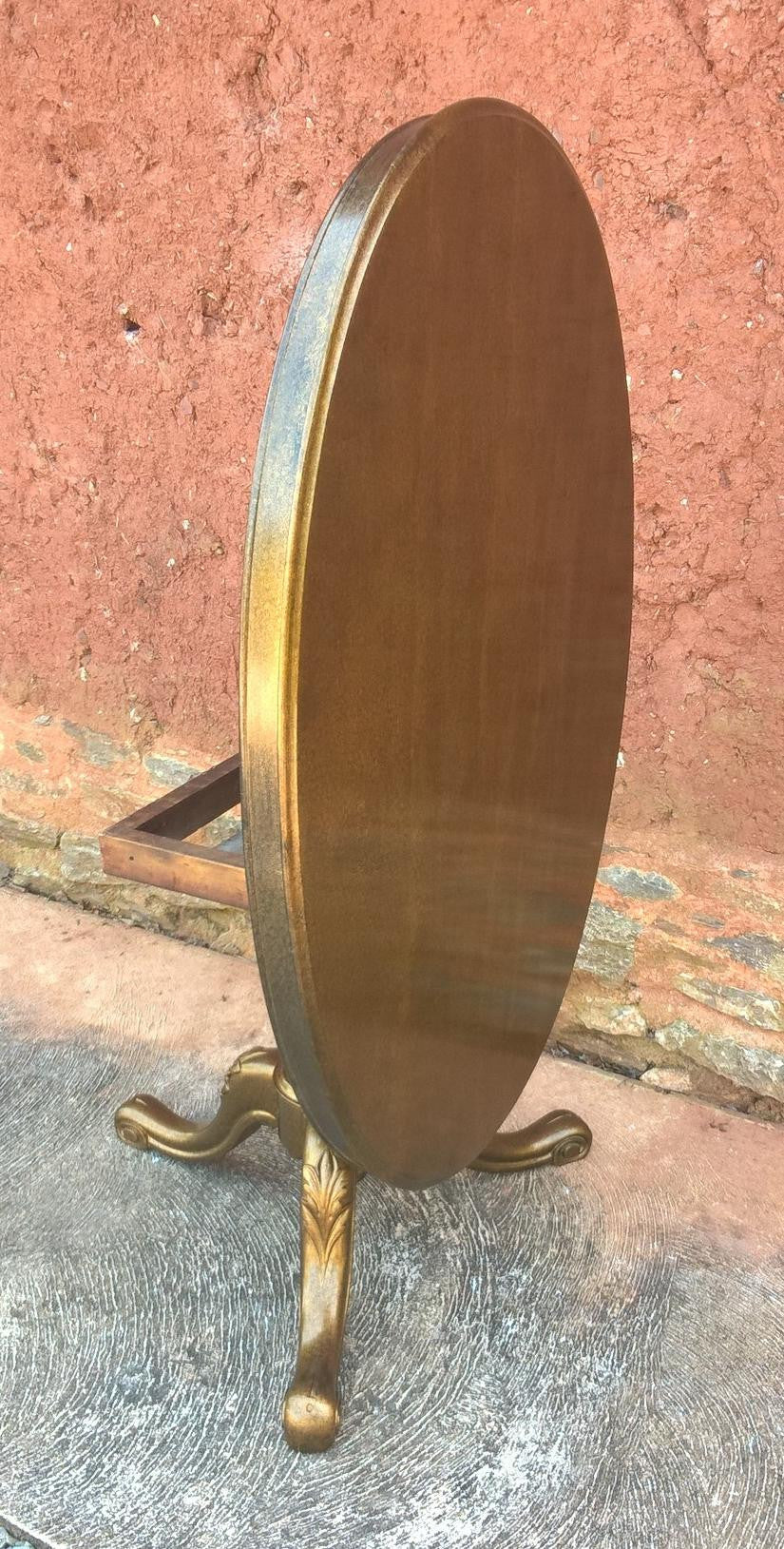 Upcycled Antique Mahogany Dining Table On Carved Tripod Base