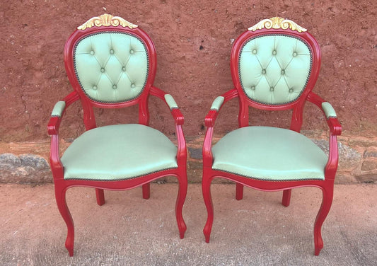 Pair Of French Style Armchairs / Carver Chairs