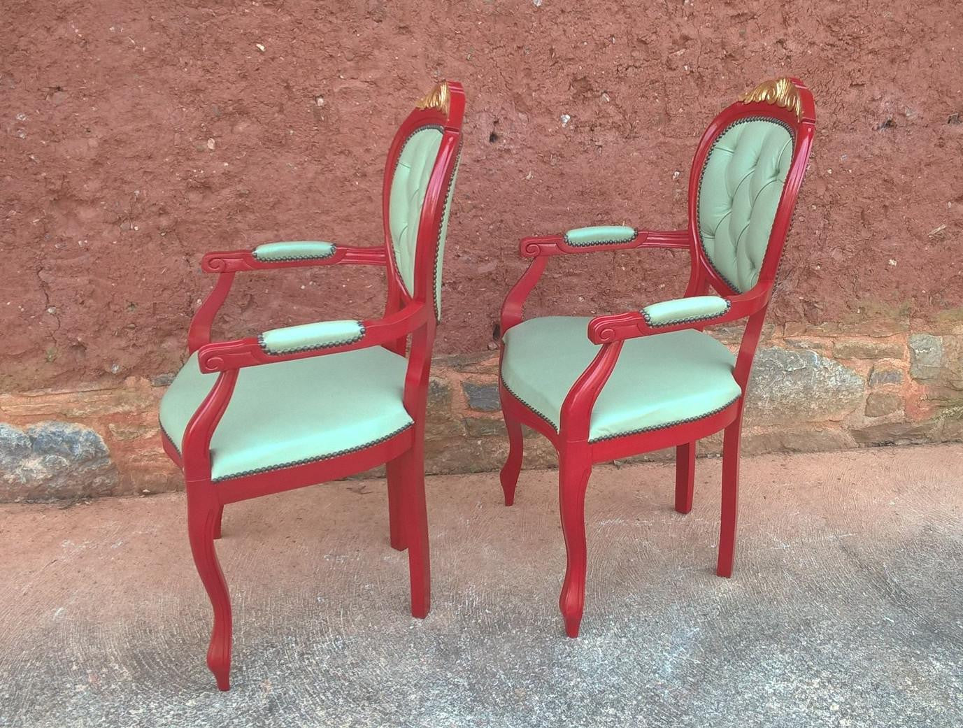 Pair Of French Style Armchairs / Carver Chairs