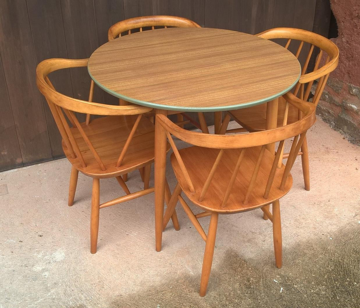 Rare (Ercol Style) Retro Table And 4 Chairs Made By Centa.